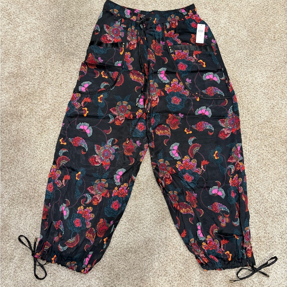 Anthropologie Silk Bomber Patterned Pants - NWT